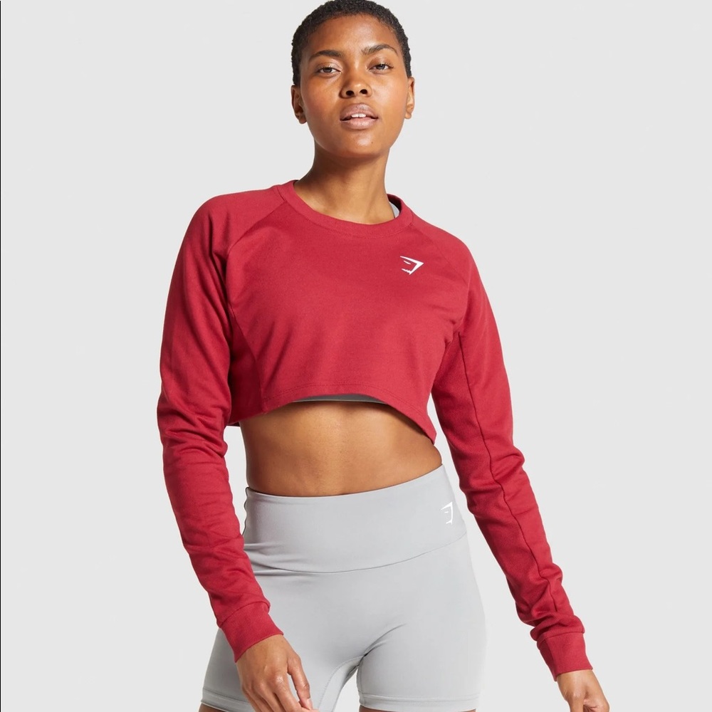Gymshark Red Training Crop Sweater M